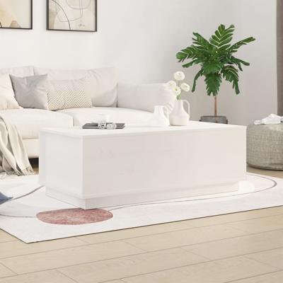 Salontafel 100x50x35 cm massief grenenhout wit