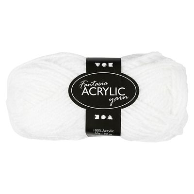 Creativ Company Acrylgaren, wit, 50gr, 80m