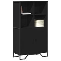 Hoge kast 79,5x35,5x137,5 cm bewerkt hout zwart