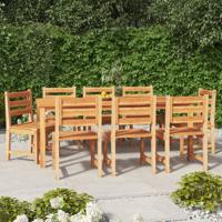 9-delige Tuinset massief teakhout