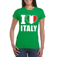 Groen I love Italie fan shirt dames