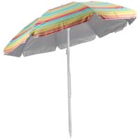 Gerimport Parasol UV50 - geel/oranje - D180 x H195 cm - zomer/strand - 8 vlakken