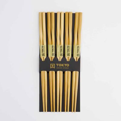 Bruine Gedraaide Eetstokjes - Tokyo Design Studio - Set van 5 paar