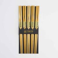 Bruine Gedraaide Eetstokjes - Tokyo Design Studio - Set van 5 paar