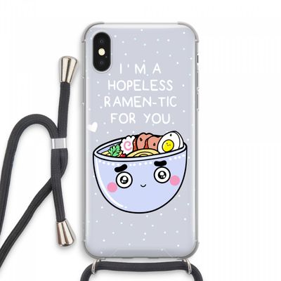 I'm A Hopeless Ramen-Tic For You: iPhone XS Max Transparant Hoesje met koord