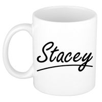 Stacey voornaam kado beker / mok sierlijke letters - gepersonaliseerde mok met naam   - - thumbnail