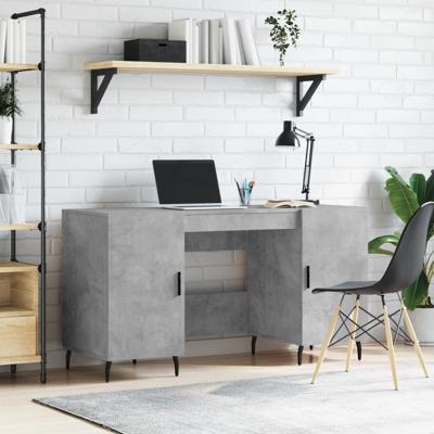 Bureau 140x50x75 cm bewerkt hout betongrijs