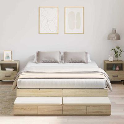 Opbergbedframe Sonoma Eiken 236.5 x 160 x 31.5 cm Bewerkt hout