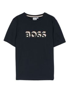 BOSS Kidswear t-shirt à logo en caoutchouc - Bleu