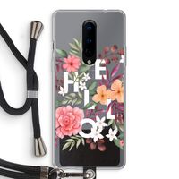 Hello in flowers: OnePlus 8 Transparant Hoesje met koord