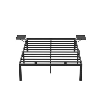 Metalen bedframe met opbergplanken, 140 x 190 cm
