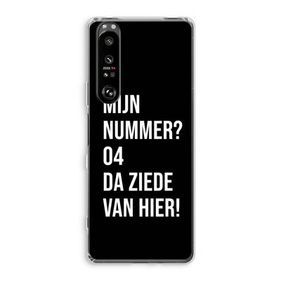 Da ziede van hier - Zwart: Sony Xperia 1 III Transparant Hoesje