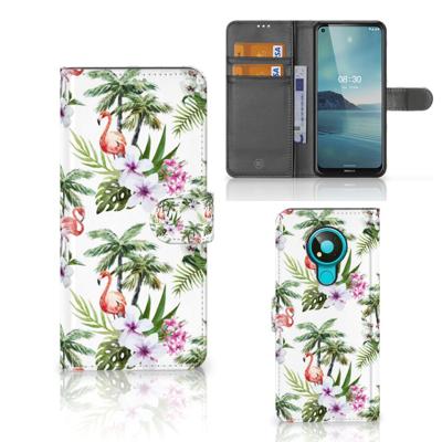 Nokia 3.4 | Telefoonhoesje | Met pasjeshouder | Flamingo Palms