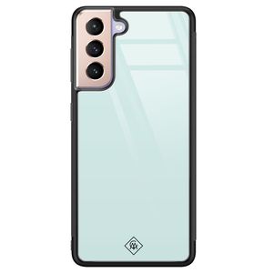 Samsung Galaxy S21 glazen hardcase - Pastel blauw
