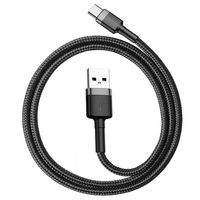 Baseus Cafule USB 2.0 / Type-C Kabel CATKLF-BG1 - 1m - Zwart / Grijs - thumbnail