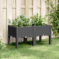 VidaXL Plantenbak met poten 80x40x42 cm polypropeen zwart