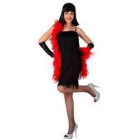 Zwart charleston flapper verkleed jurkje voor dames - thumbnail