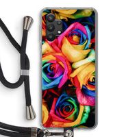 Neon bloemen: Samsung Galaxy A32 5G Transparant Hoesje met koord