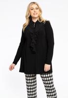 Yoek Tuniek met ruches | Zwart | Maat 50/52