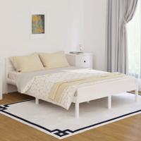 Bedframe massief grenenhout wit 140x200 cm