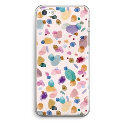 Terrazzo Memphis Pink: iPhone 5 / 5S / SE Transparant Hoesje