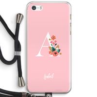 Pink Bouquet: iPhone 5 / 5S / SE Transparant Hoesje met koord