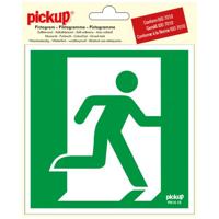 Sticker Nooduitgang rechts - 150x150 mm.