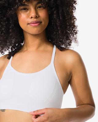 HEMA Voorgevormde sporttop light support zonder beugel naadloos wit (wit)