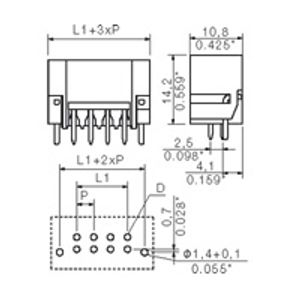 Weidmüller 1795280000 Male behuizing (board) B2L/S2L Totaal aantal polen: 22 Rastermaat: 3.50 mm Inhoud: 36 stuk(s)