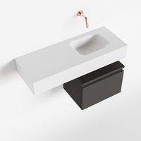 Toiletmeubel Mondiaz Andor | 80 cm | Meubelkleur Dark grey | Lex vrijhangend wastafel Talc Rechts | Zonder kraangat