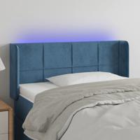 Hoofdbord LED 103x16x78/88 cm fluweel donkerblauw