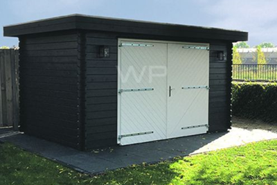 Woodpro Garage Krim 400x250 cm- Plat dak- Hout- Woodpro