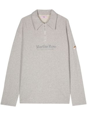 Martine Rose polo en coton à logo brodé - Gris