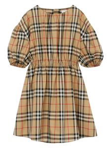 Burberry Kids robe en coton à carreaux - Tons neutres