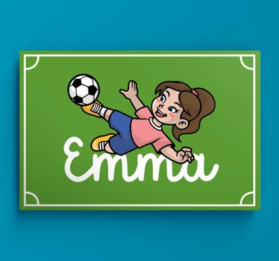 Meisje voetballer met naam