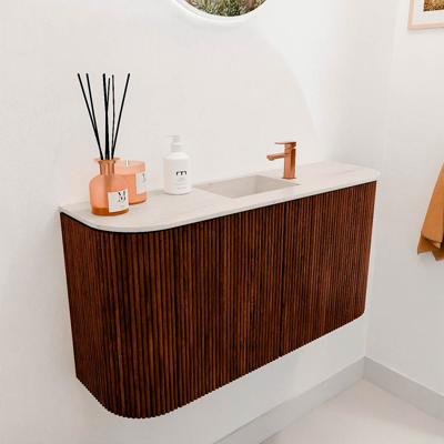 Toiletmeubel Mondiaz Joya Dlux | 83.2 cm | Meubelkleur Ruby | Faye wastafel Meli Wasbak Midden | 1 kraangat