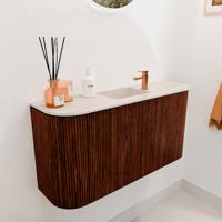 Toiletmeubel Mondiaz Joya Dlux | 83.2 cm | Meubelkleur Ruby | Faye wastafel Meli Wasbak Midden | 1 kraangat