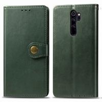 Voor Xiaomi Redmi Note 8 Pro retro effen kleur lederen gesp telefoon geval met Lanyard & fotolijstjes & kaartsleuf & portemonnee & stand functie (groe