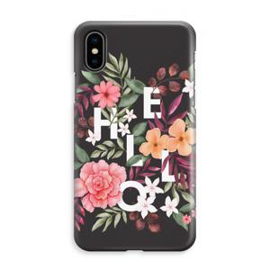 Hello in flowers: iPhone XS Max Volledig Geprint Hoesje