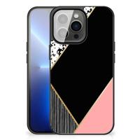 iPhone 13 Pro Max Backcover Zwart Roze Vormen