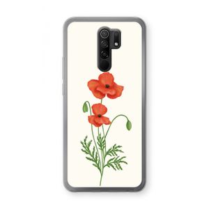 Red poppy: Xiaomi Redmi 9 Transparant Hoesje