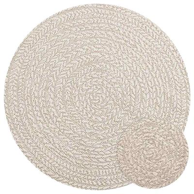 VidaXL Vloerkleed zizur crème binnen en buiten ø 90 cm jute look VidaXL Vloerkleed zizur crème binnen en buiten ø 90 cm jute look