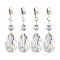 4x stuks tafelkleedgewichtjes kristallen druppels glas