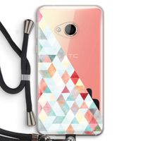 Gekleurde driehoekjes pastel: HTC U Play Transparant Hoesje met koord