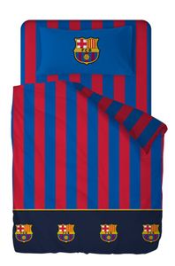 Fc Barcelona Dekbedovertrek stripes 240 x 220 cm (Kussensloop 45 x 175 cm)