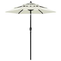 Parasol 3-laags met aluminium paal 2 m zandkleurig - thumbnail