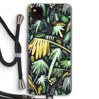Tropical Palms Dark: Pixel 4a 5G Transparant Hoesje met koord