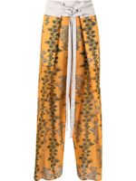 Kiko Kostadinov pantalon palazzo à fleurs - Orange - thumbnail