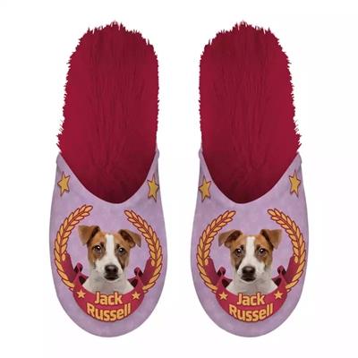 Pantoffel jack russel roze / fuchsia