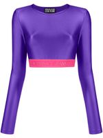 Versace Jeans Couture haut crop à bande logo - Violet